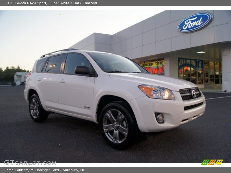 Super White / Dark Charcoal 2010 Toyota RAV4 Sport