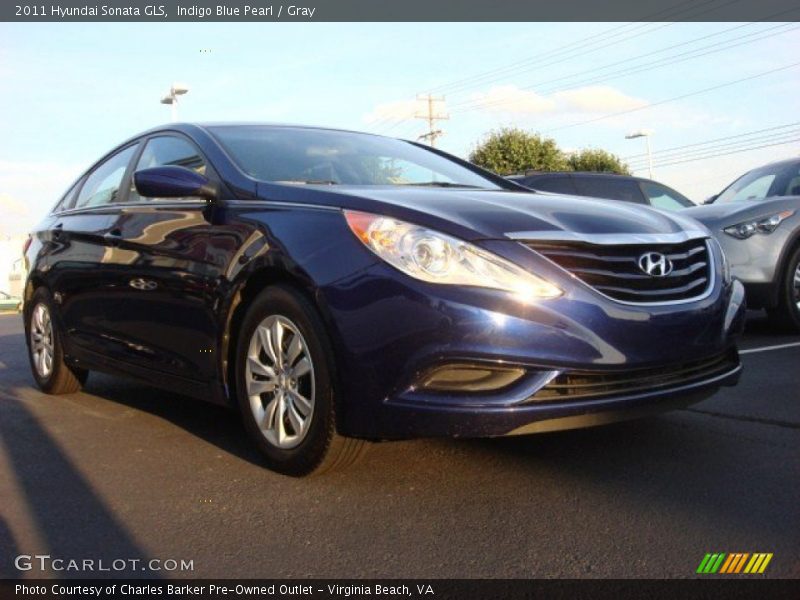 Indigo Blue Pearl / Gray 2011 Hyundai Sonata GLS