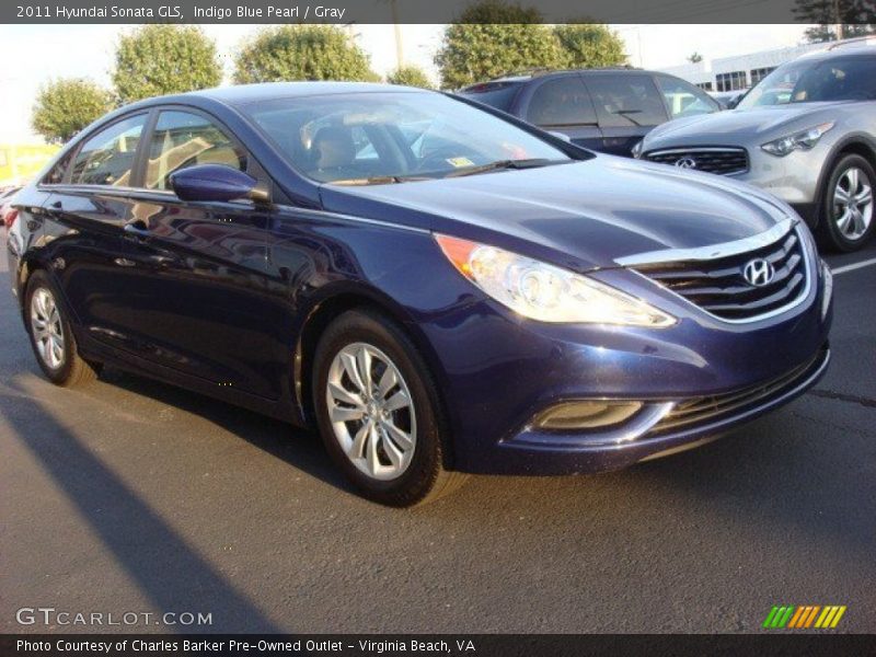 Indigo Blue Pearl / Gray 2011 Hyundai Sonata GLS