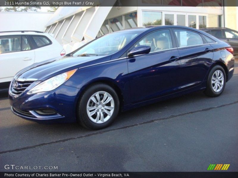 Indigo Blue Pearl / Gray 2011 Hyundai Sonata GLS