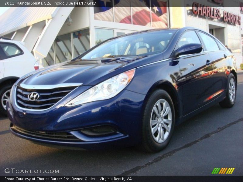 Indigo Blue Pearl / Gray 2011 Hyundai Sonata GLS