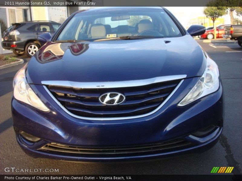 Indigo Blue Pearl / Gray 2011 Hyundai Sonata GLS