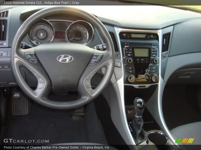 Indigo Blue Pearl / Gray 2011 Hyundai Sonata GLS