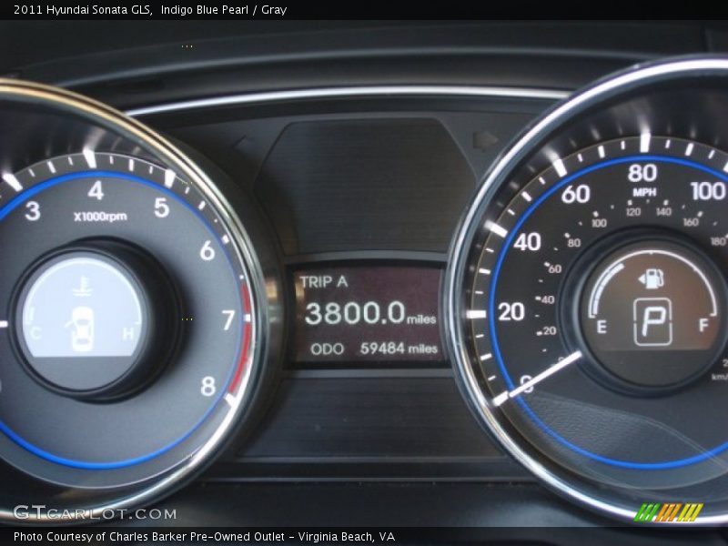 Indigo Blue Pearl / Gray 2011 Hyundai Sonata GLS