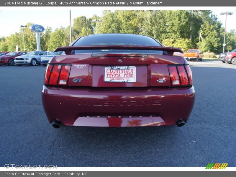 40th Anniversary Crimson Red Metallic / Medium Parchment 2004 Ford Mustang GT Coupe