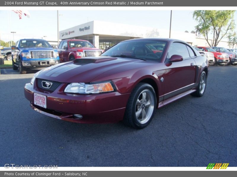 40th Anniversary Crimson Red Metallic / Medium Parchment 2004 Ford Mustang GT Coupe