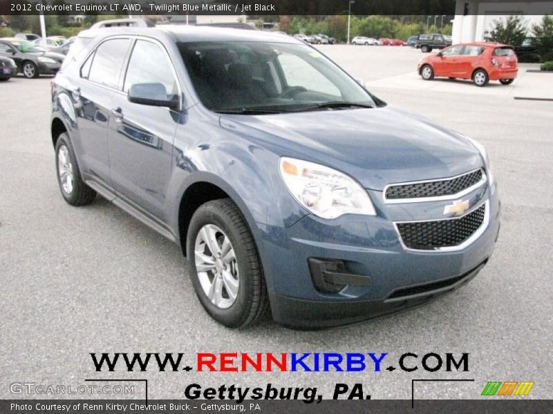 Twilight Blue Metallic / Jet Black 2012 Chevrolet Equinox LT AWD