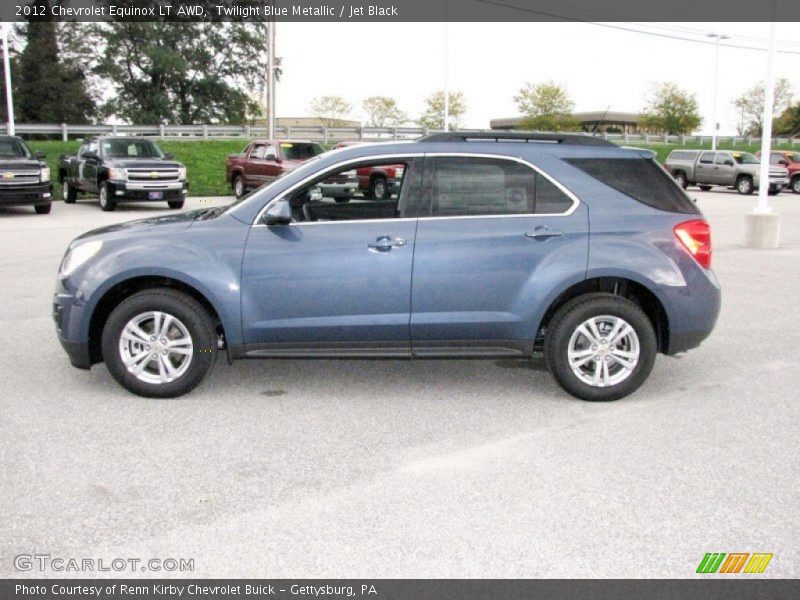 Twilight Blue Metallic / Jet Black 2012 Chevrolet Equinox LT AWD