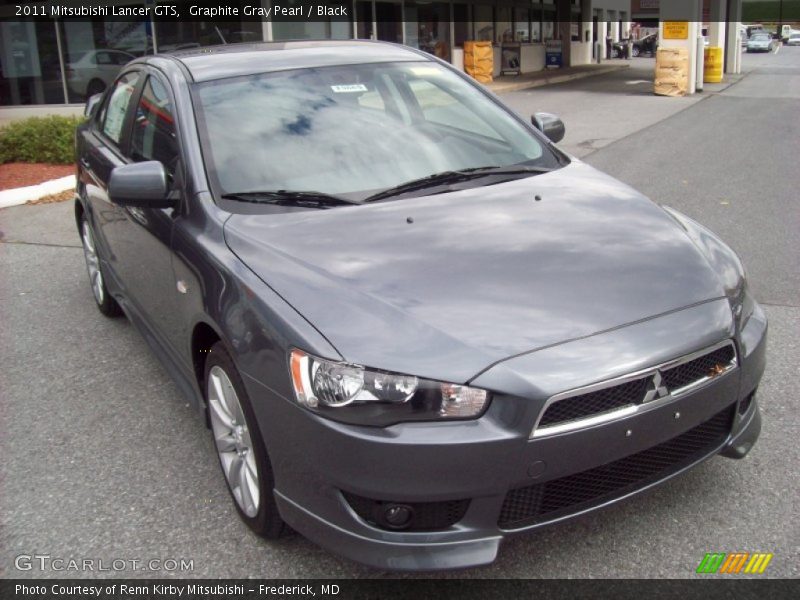 Graphite Gray Pearl / Black 2011 Mitsubishi Lancer GTS