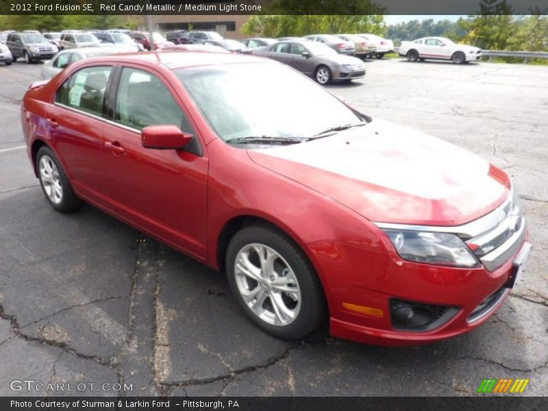 Red Candy Metallic / Medium Light Stone 2012 Ford Fusion SE