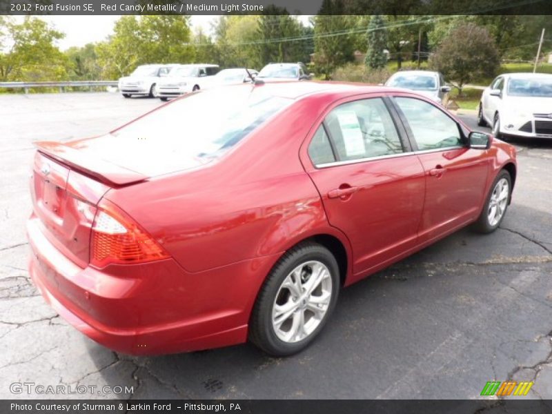 Red Candy Metallic / Medium Light Stone 2012 Ford Fusion SE