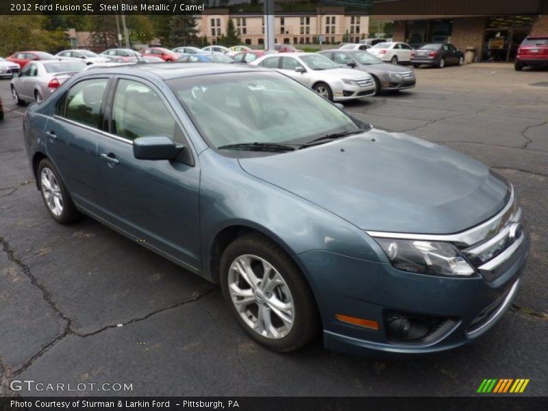 Steel Blue Metallic / Camel 2012 Ford Fusion SE