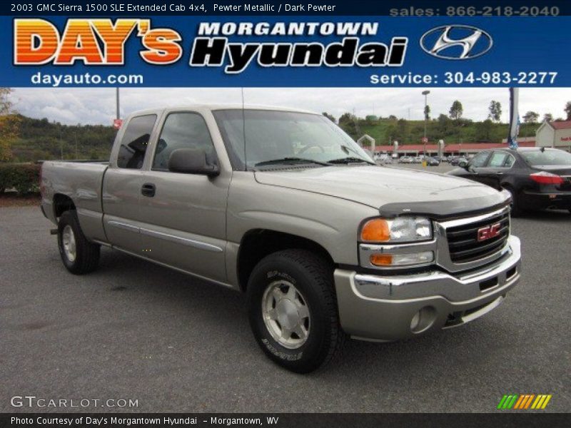 Pewter Metallic / Dark Pewter 2003 GMC Sierra 1500 SLE Extended Cab 4x4