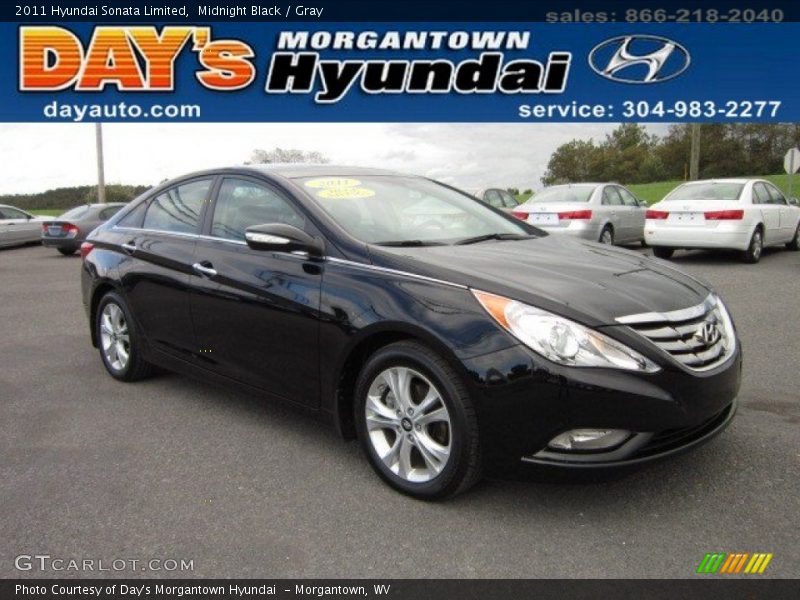 Midnight Black / Gray 2011 Hyundai Sonata Limited