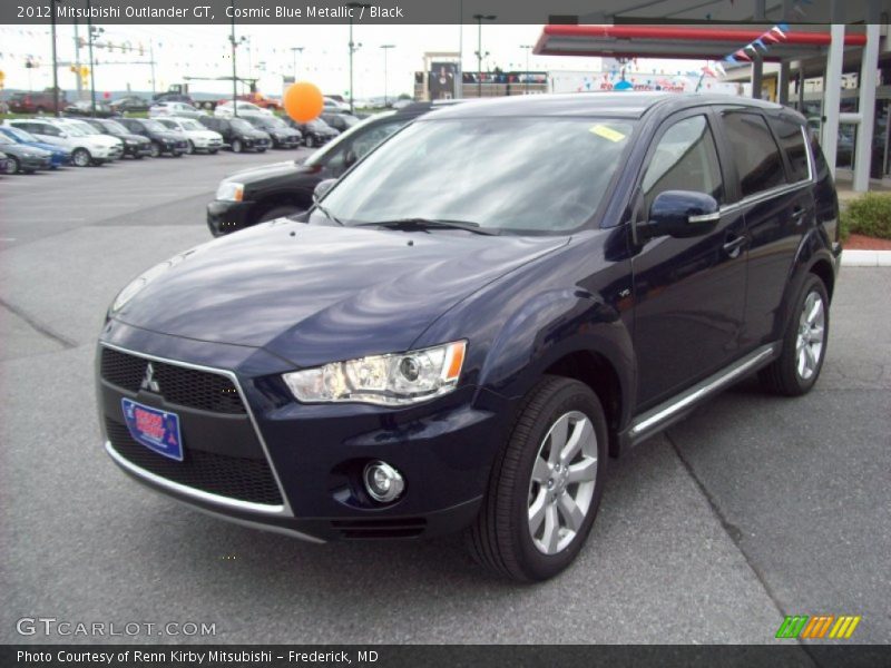 Cosmic Blue Metallic / Black 2012 Mitsubishi Outlander GT