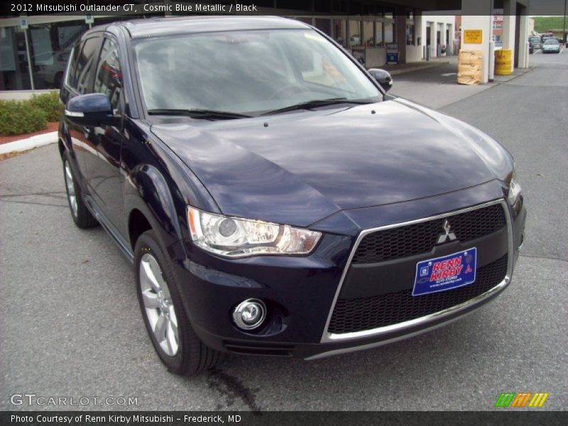 Cosmic Blue Metallic / Black 2012 Mitsubishi Outlander GT
