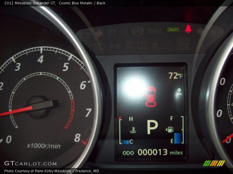 Cosmic Blue Metallic / Black 2012 Mitsubishi Outlander GT