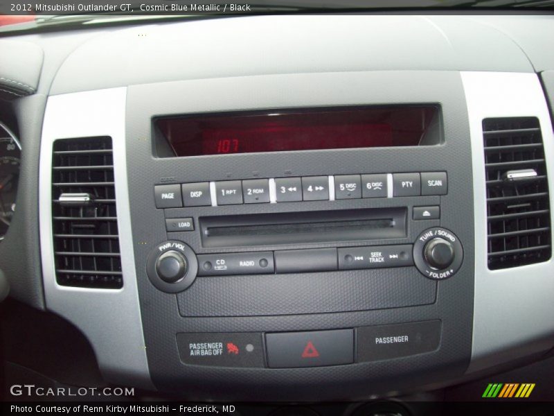 Cosmic Blue Metallic / Black 2012 Mitsubishi Outlander GT