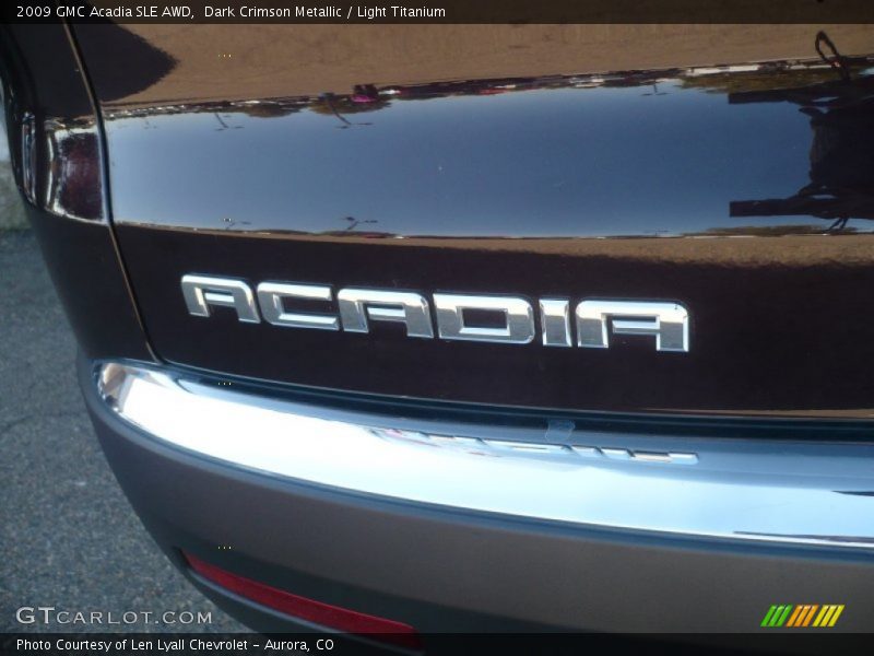 Dark Crimson Metallic / Light Titanium 2009 GMC Acadia SLE AWD
