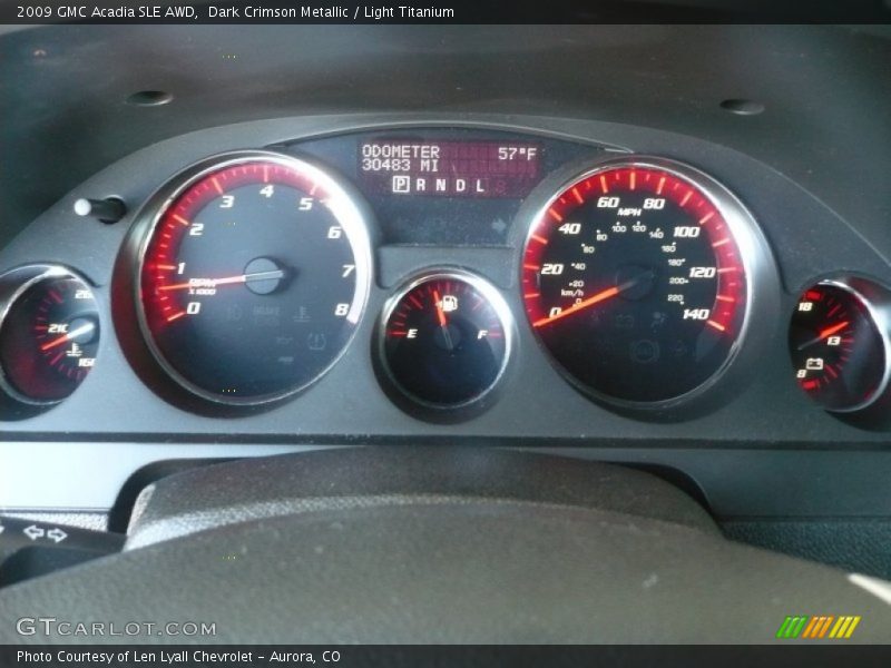 Dark Crimson Metallic / Light Titanium 2009 GMC Acadia SLE AWD