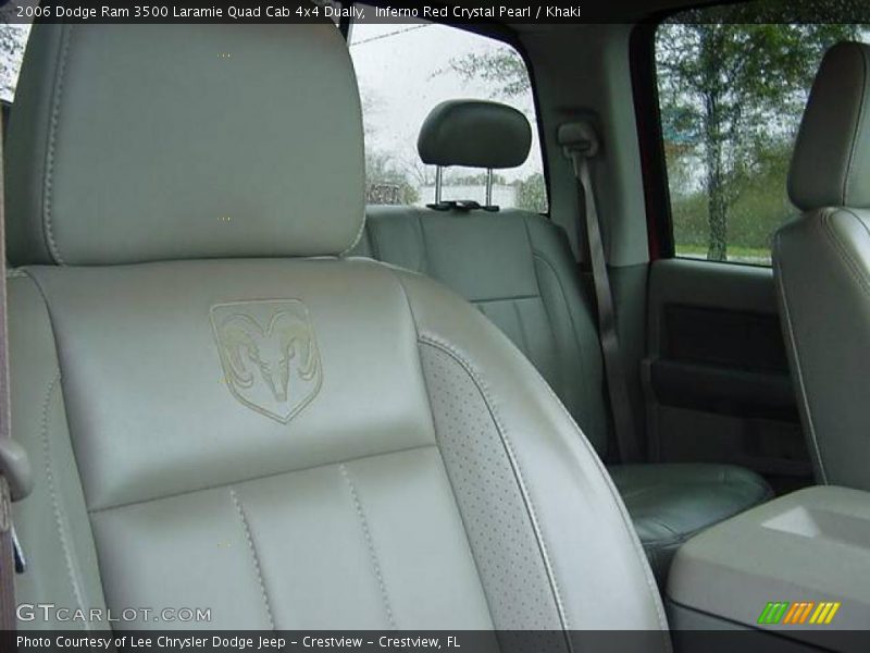 Inferno Red Crystal Pearl / Khaki 2006 Dodge Ram 3500 Laramie Quad Cab 4x4 Dually
