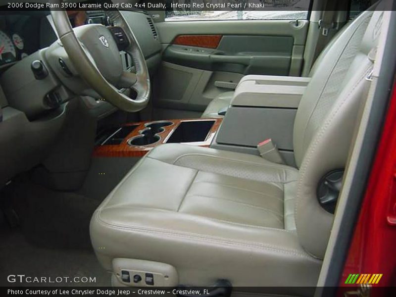 Inferno Red Crystal Pearl / Khaki 2006 Dodge Ram 3500 Laramie Quad Cab 4x4 Dually