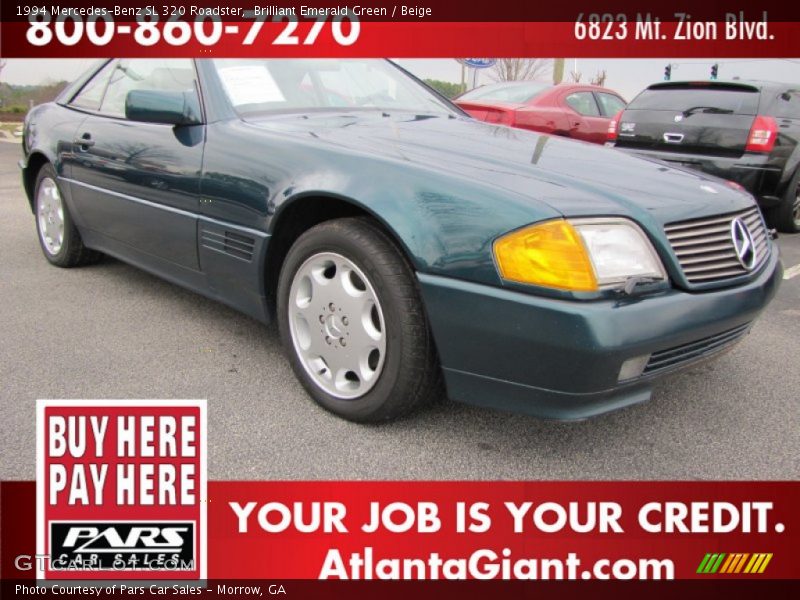 Brilliant Emerald Green / Beige 1994 Mercedes-Benz SL 320 Roadster