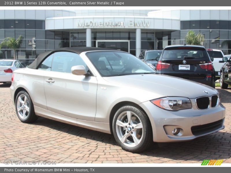 Cashmere Silver Metallic / Taupe 2012 BMW 1 Series 128i Convertible