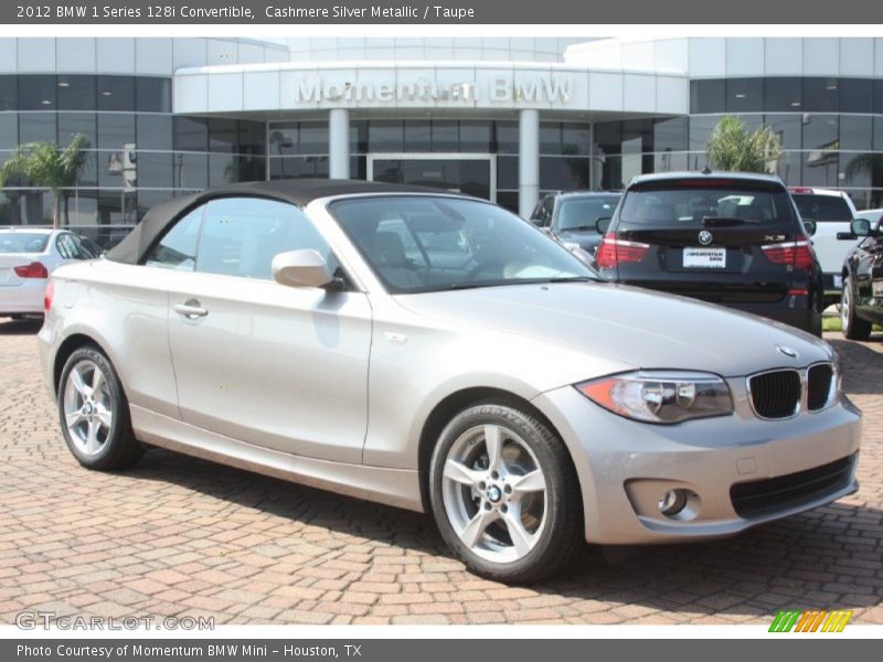 Cashmere Silver Metallic / Taupe 2012 BMW 1 Series 128i Convertible