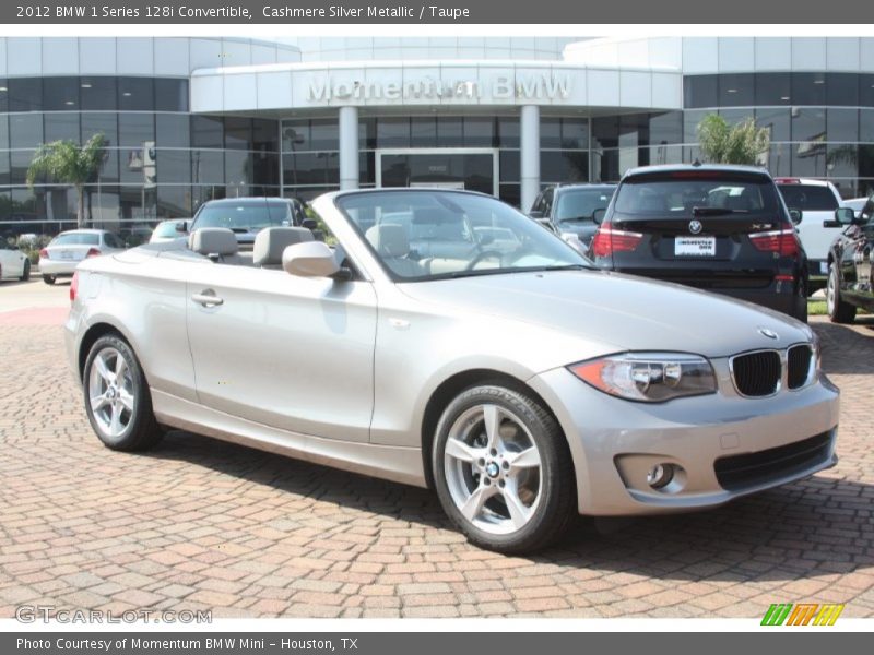 Cashmere Silver Metallic / Taupe 2012 BMW 1 Series 128i Convertible