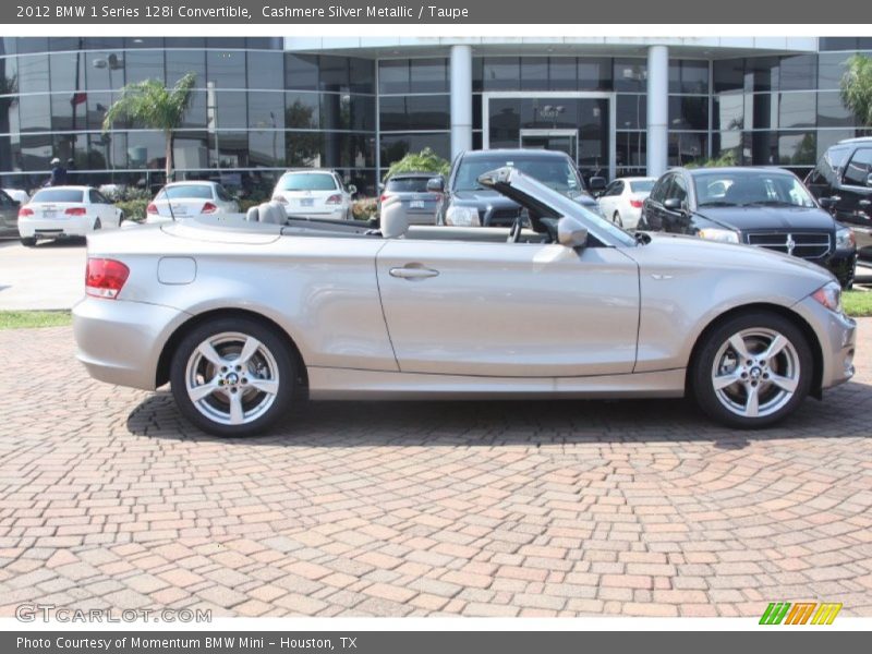 Cashmere Silver Metallic / Taupe 2012 BMW 1 Series 128i Convertible