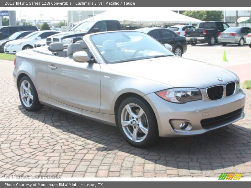 Cashmere Silver Metallic / Taupe 2012 BMW 1 Series 128i Convertible