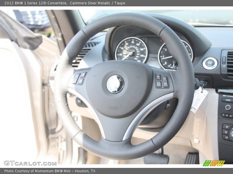 Cashmere Silver Metallic / Taupe 2012 BMW 1 Series 128i Convertible