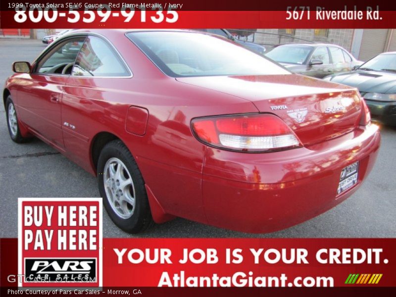 Red Flame Metallic / Ivory 1999 Toyota Solara SE V6 Coupe