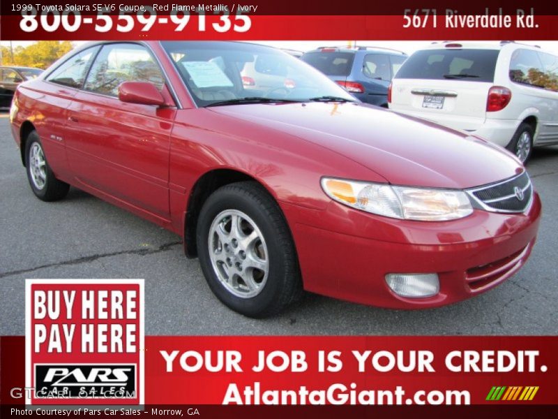 Red Flame Metallic / Ivory 1999 Toyota Solara SE V6 Coupe