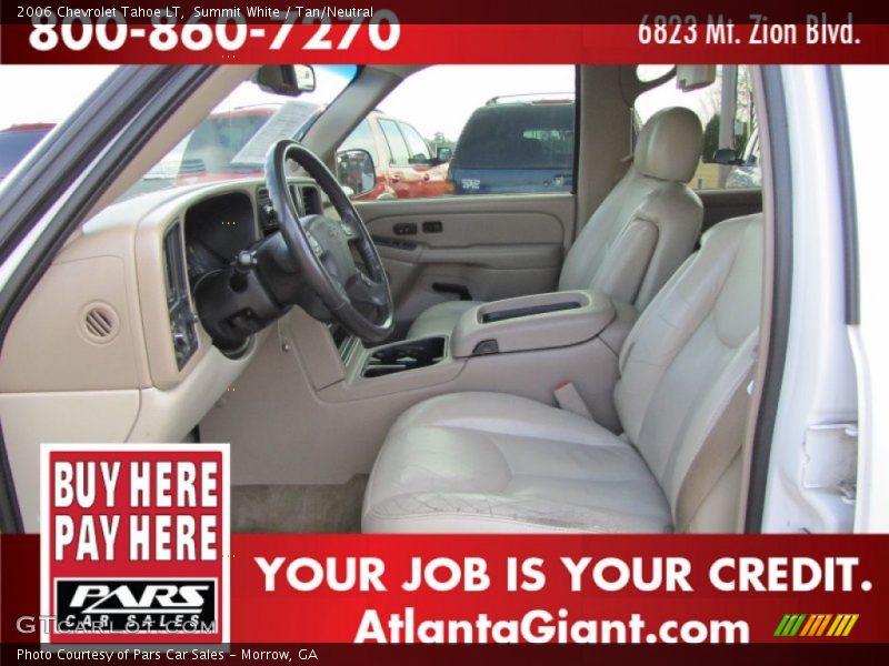 Summit White / Tan/Neutral 2006 Chevrolet Tahoe LT