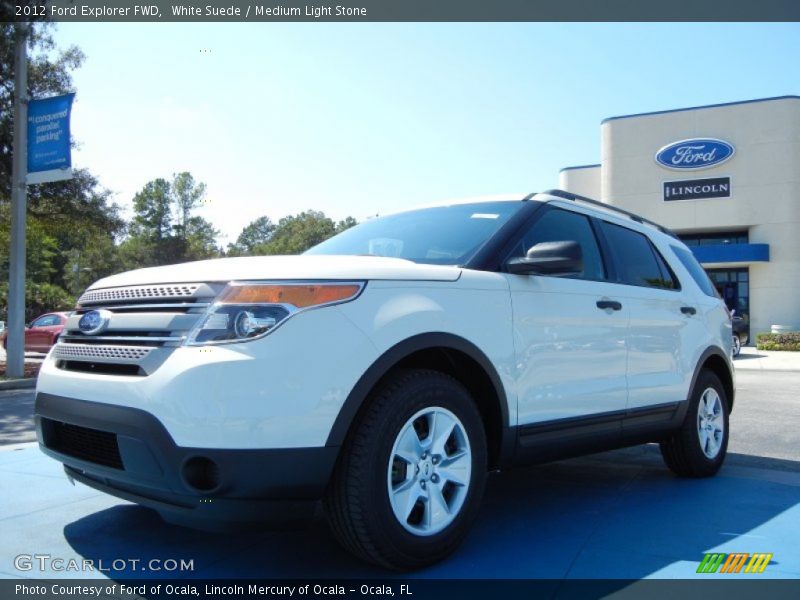 White Suede / Medium Light Stone 2012 Ford Explorer FWD