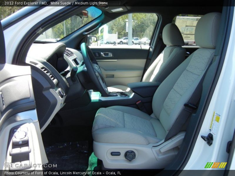 White Suede / Medium Light Stone 2012 Ford Explorer FWD