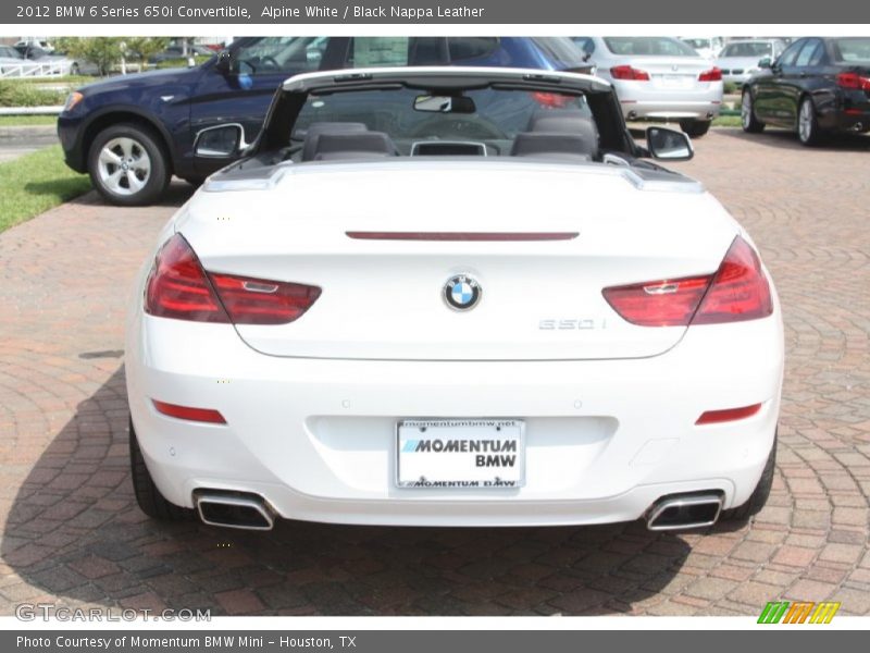 Alpine White / Black Nappa Leather 2012 BMW 6 Series 650i Convertible