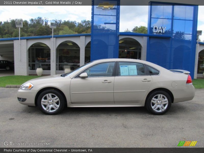 Gold Mist Metallic / Gray 2011 Chevrolet Impala LT
