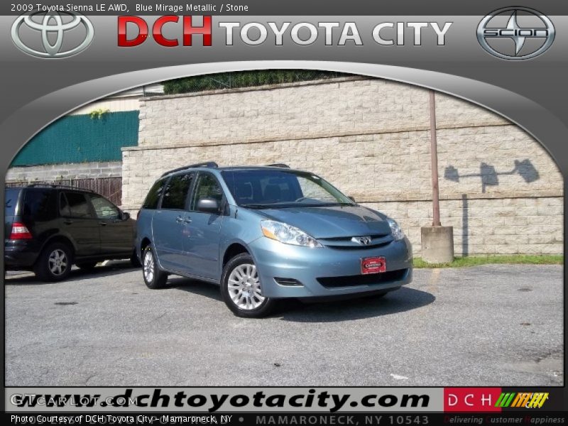 Blue Mirage Metallic / Stone 2009 Toyota Sienna LE AWD