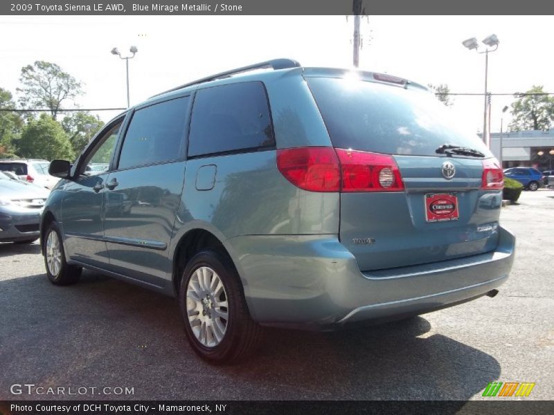 Blue Mirage Metallic / Stone 2009 Toyota Sienna LE AWD