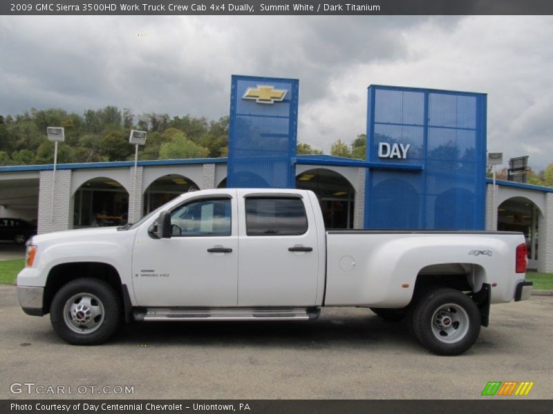 Summit White / Dark Titanium 2009 GMC Sierra 3500HD Work Truck Crew Cab 4x4 Dually