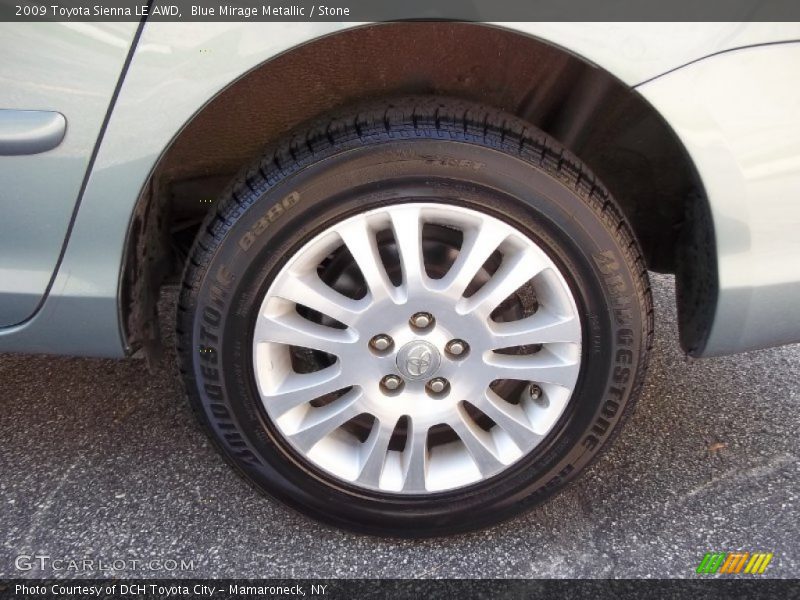 Blue Mirage Metallic / Stone 2009 Toyota Sienna LE AWD