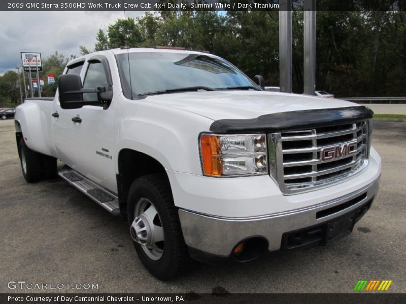 Summit White / Dark Titanium 2009 GMC Sierra 3500HD Work Truck Crew Cab 4x4 Dually