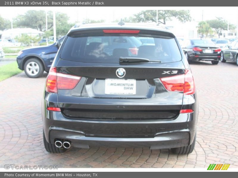 Black Sapphire Metallic / Black 2011 BMW X3 xDrive 35i