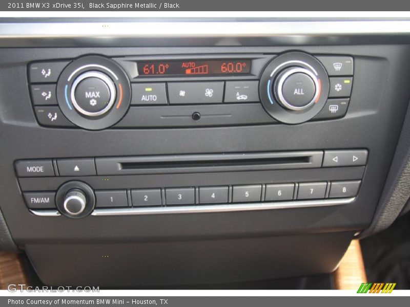 Black Sapphire Metallic / Black 2011 BMW X3 xDrive 35i