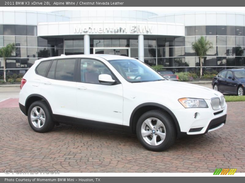 Alpine White / Chestnut Nevada Leather 2011 BMW X3 xDrive 28i