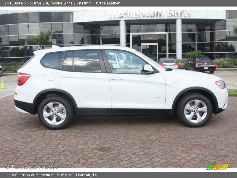 Alpine White / Chestnut Nevada Leather 2011 BMW X3 xDrive 28i