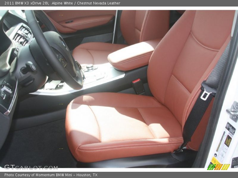 Alpine White / Chestnut Nevada Leather 2011 BMW X3 xDrive 28i